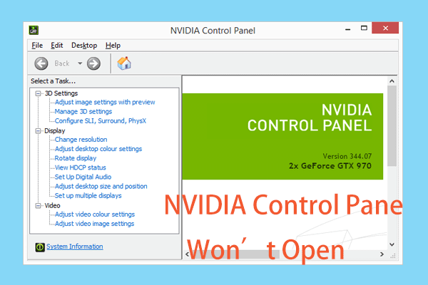 how to find nvidia control panel